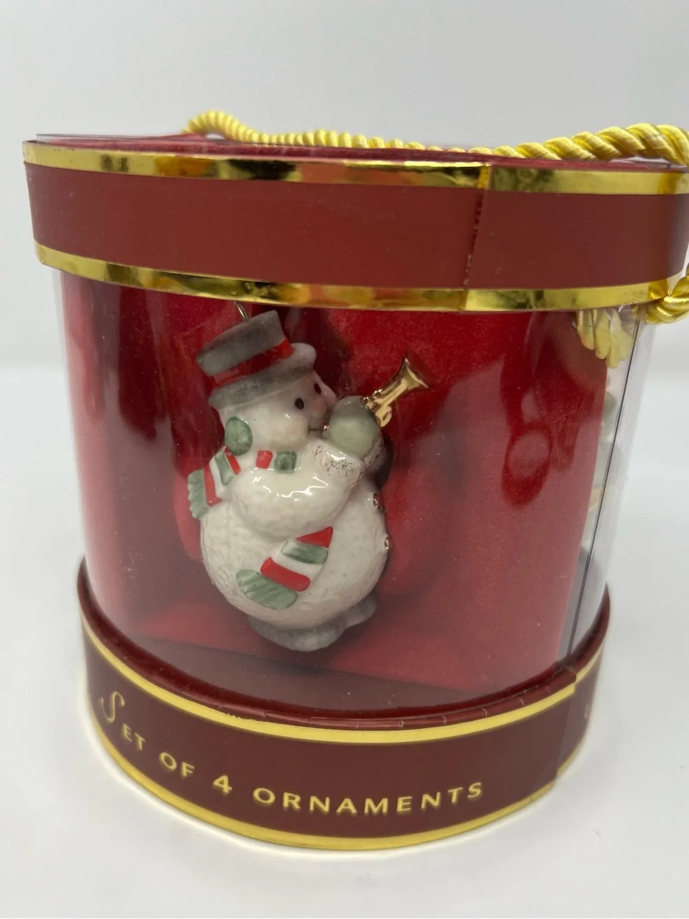 Lenox Snowman Ornaments Set Of 4 Mini Playing Instruments In Package No Lid